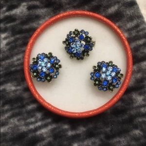 LaVintage Antique Gold Pierced Earrings & Ring 7